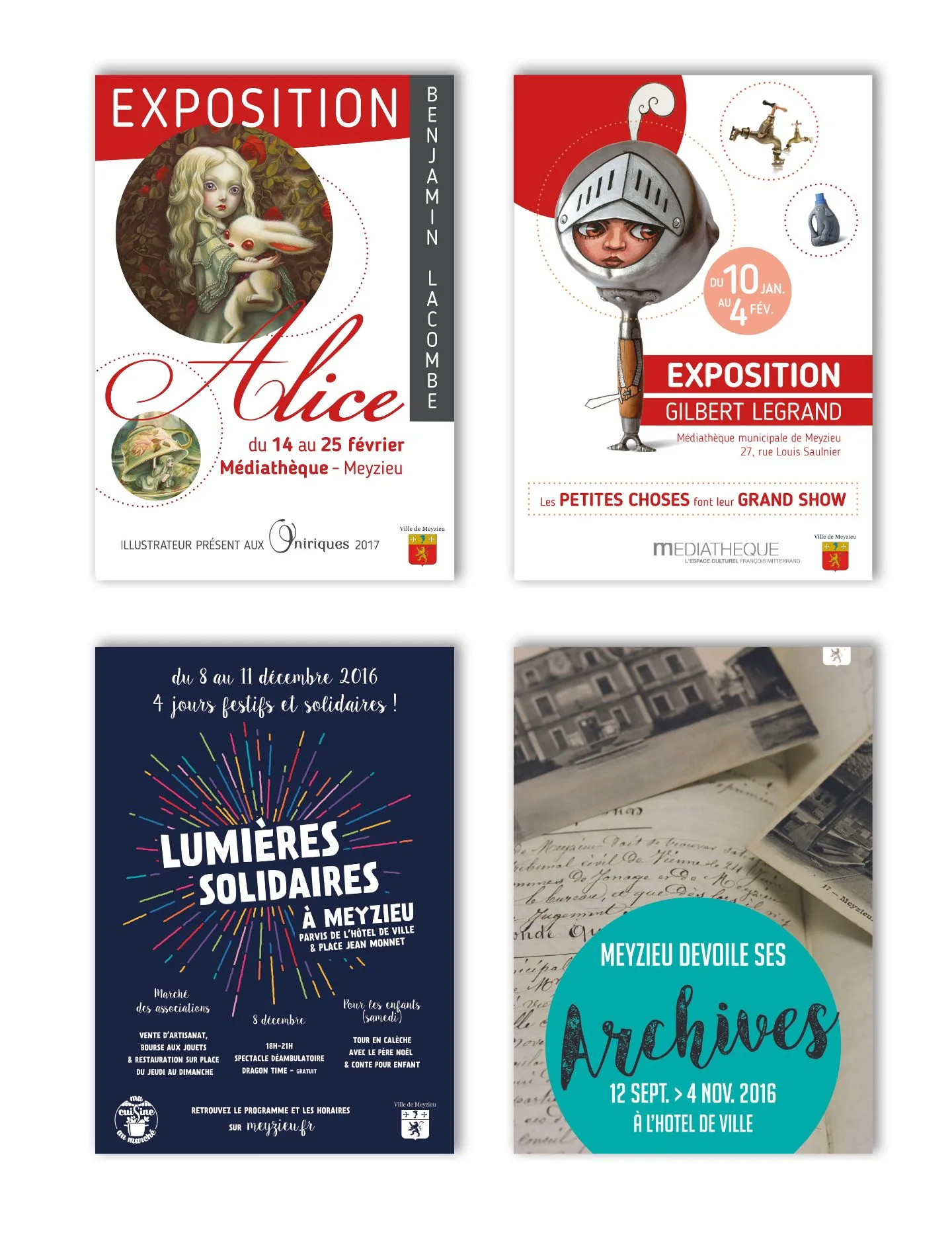 4 affiches d'évenements majolans